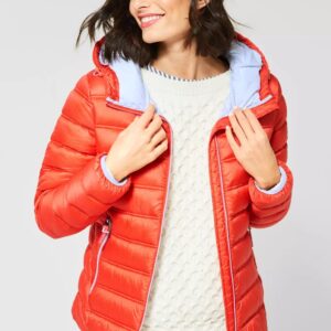 Prešívaná bunda s kapucňou oranžová Street One