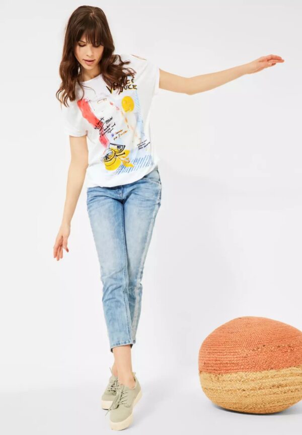 Tričko CECIL biela-potlač