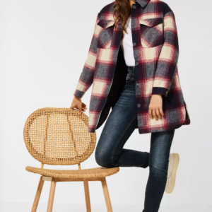 Kabát červená-vzor  Cecil