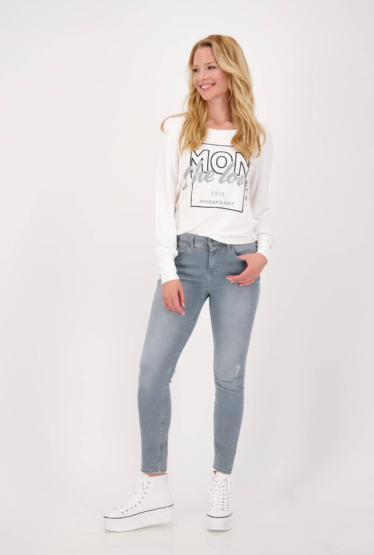 Tričko biela-potlač Monari