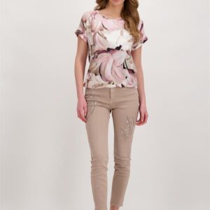 Tričko ružová-vzor Monari