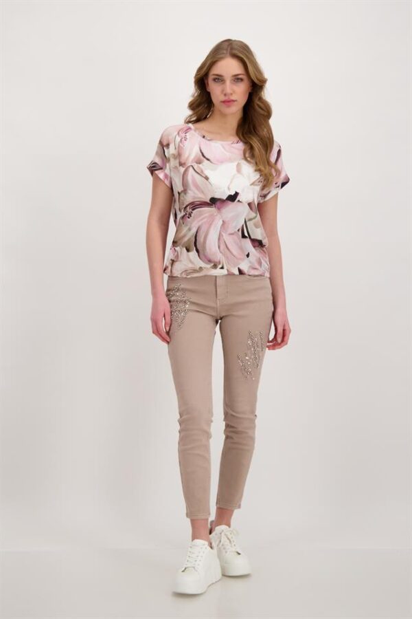 Tričko ružová-vzor Monari