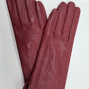 Rukavice kožené bordové prešívané