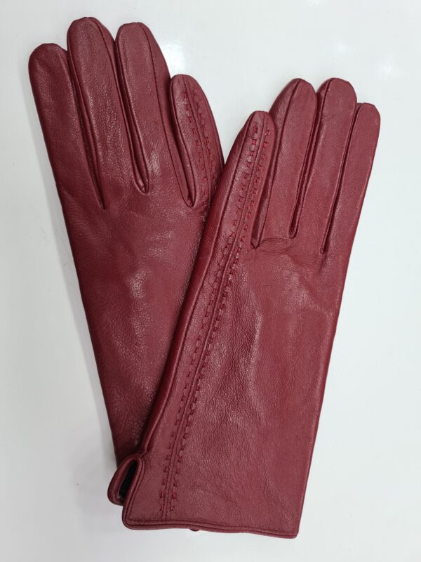 Rukavice kožené bordové prešívané