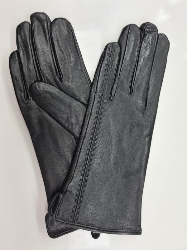 Rukavice kožené čierne prešívané