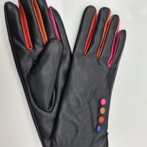 Rukavice kožené čierne a gombíkmi