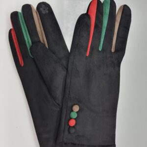 Rukavice látkové čierne s gombíkmi