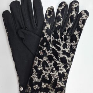 Rukavice látkové čierno-zlatý vzor