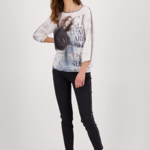 Top biela-potlač Monari