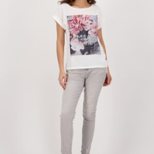 Top biela-potlač Monari