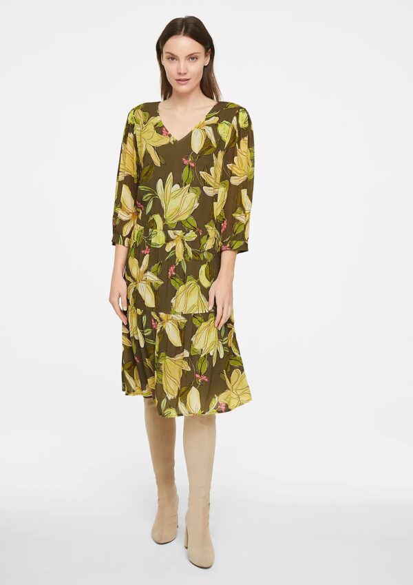 Šaty Comma zelená-kvet