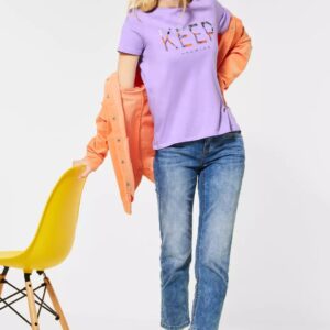 Tričko Street One fialová-vzor