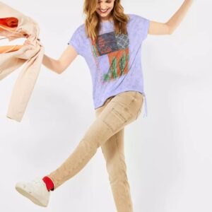 Tričko Street One fialová-vzor