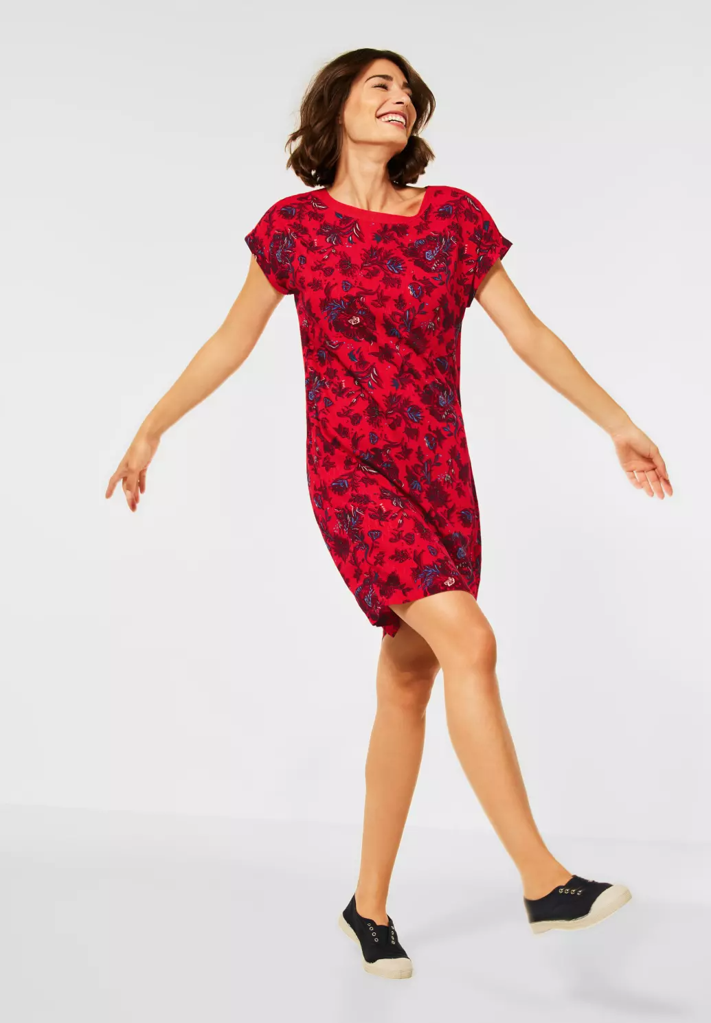 Šaty červené so vzorom CECIL