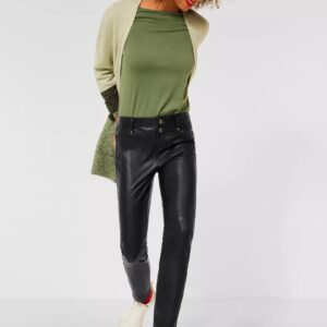 Nohavice kož.Street One čierna