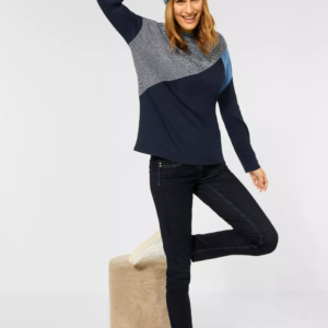 Top tm.modrý so vzorom Cecil