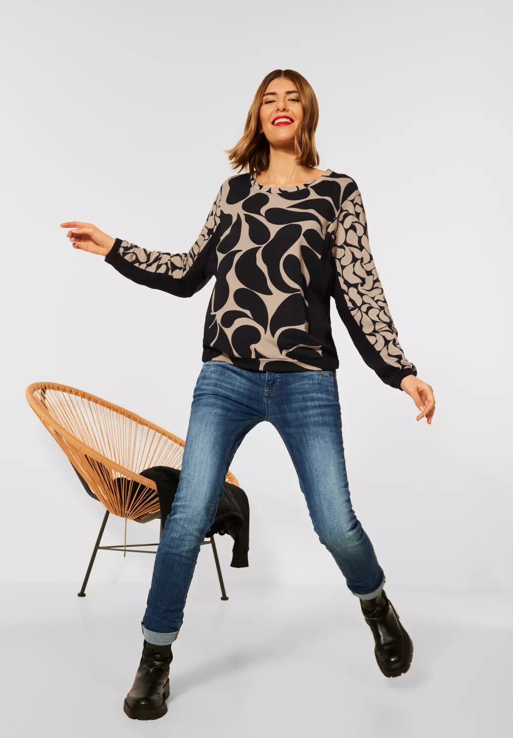 Top čierna-vzor Street One