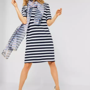 Šaty tm.modrá -pásik Cecil