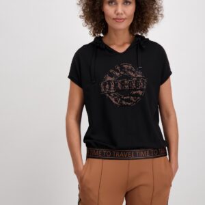 Tričko  čierna-potlač Monari