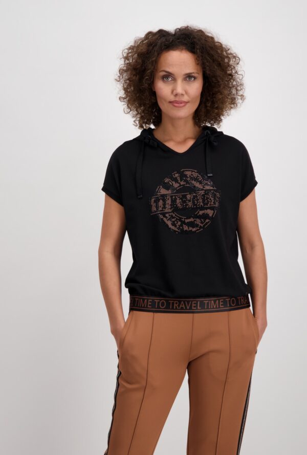 Tričko čierna-potlač Monari