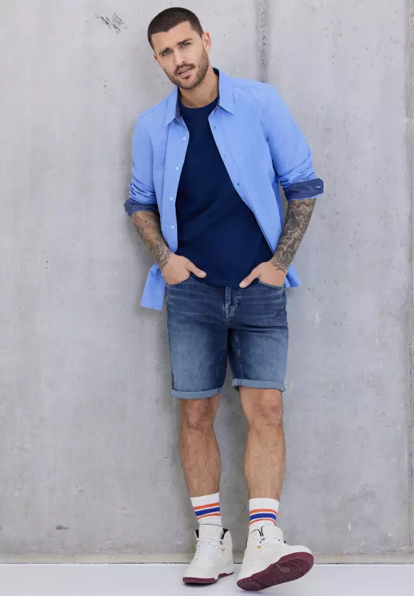 Bermudy tm.modrá Street One