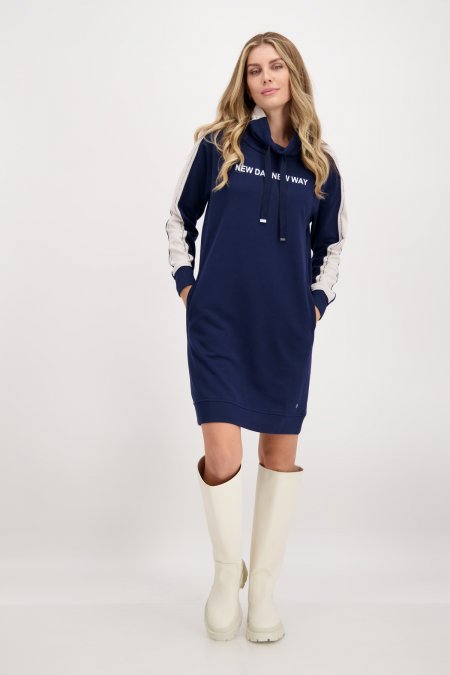 Šaty tm.modrá-potlač Monari