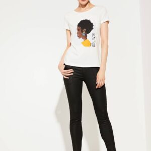 Tričko biela afro Comma