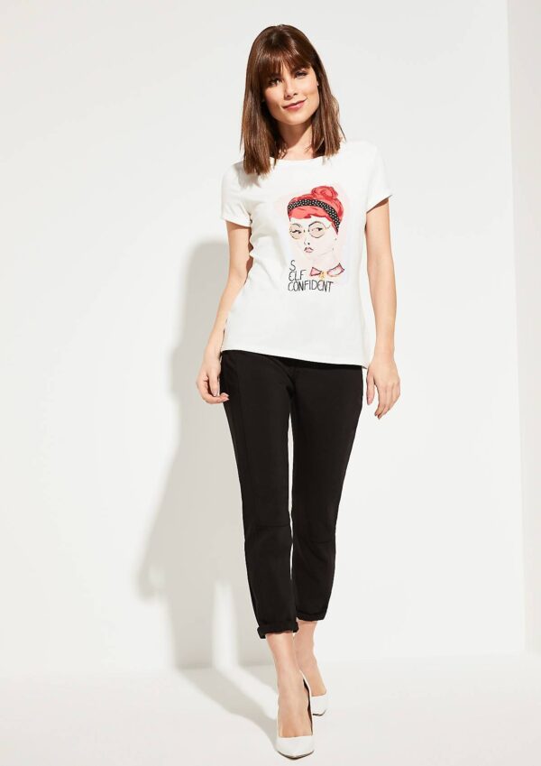 Tričko biela červená Comma