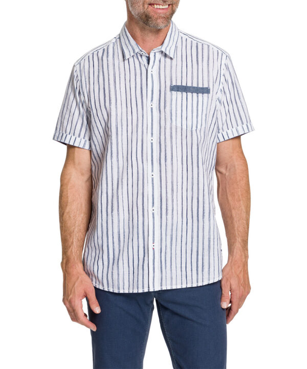 Košeľa biela-pásik Pioneer