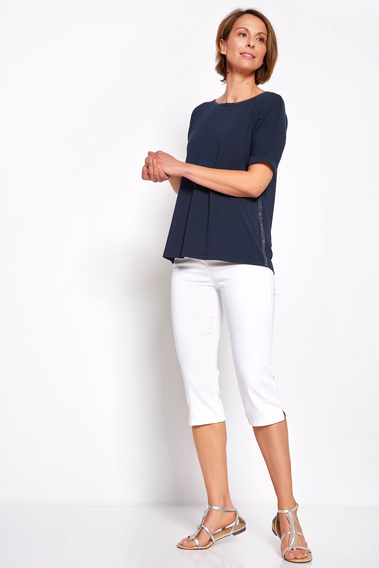 Nohavice biela Freud. Capri Toni