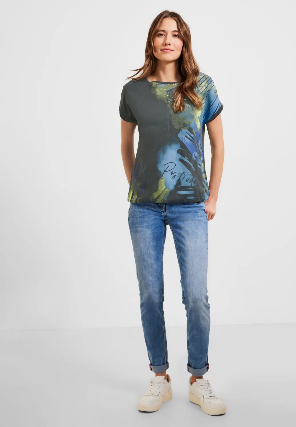 Tričko olivová-potlač Cecil