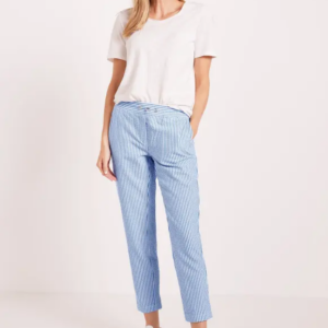 Nohavice biela-pásik Cecil