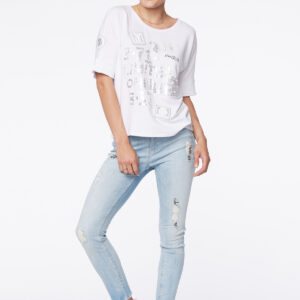 Tričko biele s potlačou Monari