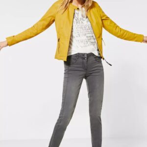 Bunda pravá koža žltá CECIL