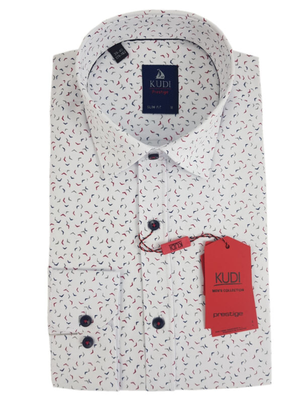 Košeľa biela-vzor  Prestige Kudi