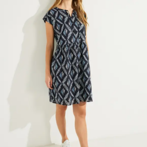 Šaty modrá-potlač Cecil