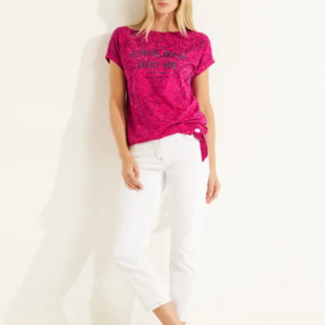 Tričko fuxia-potlač Cecil