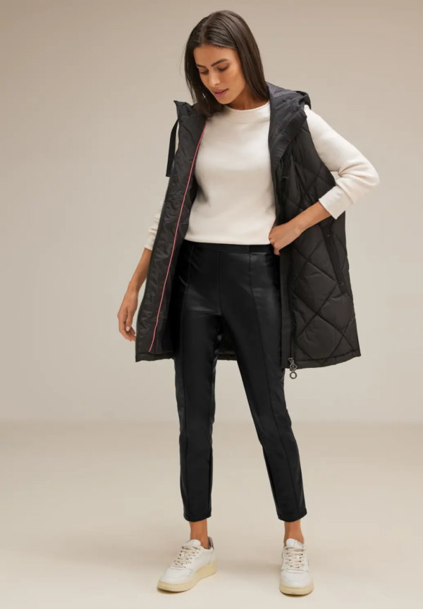 Kož. čierne nohavice Street One