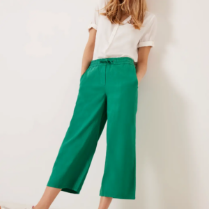 Nohavice ľan. zelená Cecil