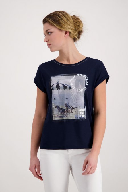 Tričko modrá-potlač Monari