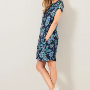 Šaty modrá-vzor Cecil