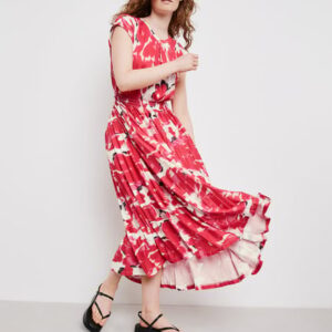 Šaty červená-kvet Taifun