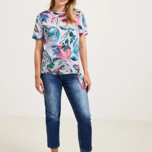 Blúzka ľan biela-vzor Cecil