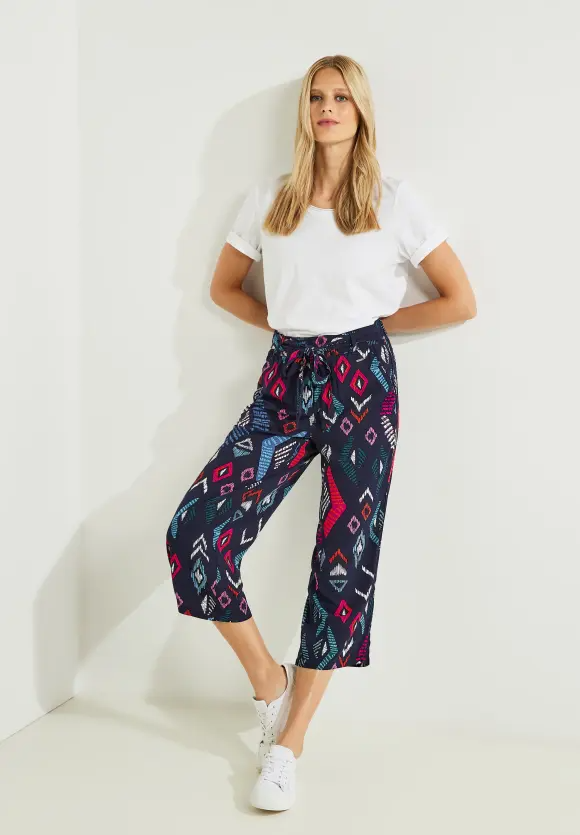 Nohavice tm.modrá-vzor Cecil