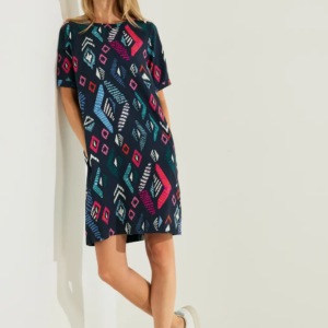 Šaty modrá-vzor Cecil