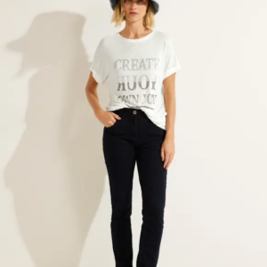 Tričko biela-potlač Cecil