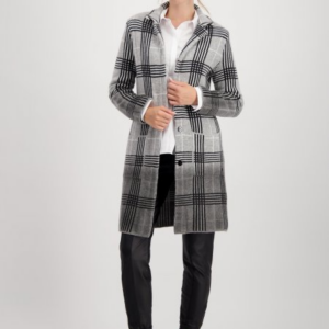 Kardigán šedo-káro Monari