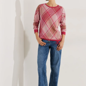 Pulóver červená-vzor Cecil