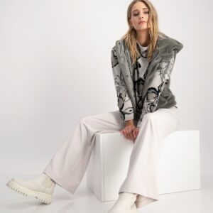 Pulóver khaki-vzor Monari