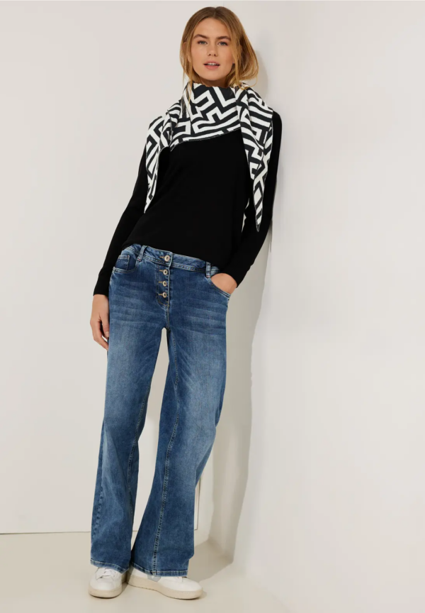 Šál čierno-biela Cecil